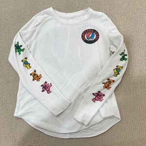 Chaser LA grateful dead thermal shirt medium Shirt with Colorful Bear Design med